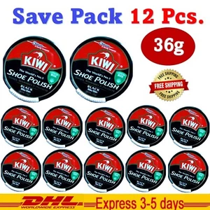 12x Kiwi Shoe Polish Black Rich Paste Cream Shine Clean Protect Shoes & Leather - Picture 1 of 12