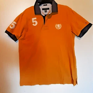 Polo Hombre Amarillo Figura 5 Cuello Azul Custom Fit Tommy Hilfiger Talla L/G - Imagen 1 de 8