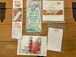 CROSS STITCH LOT FLOSS ORGANIZER, FABRIC AND PATTERN BANDING AIDA FABRIC - Picture 1 of 5