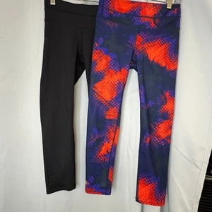 Athleta Crop Leggings Athletic Workout Running Activewear Black Red Blue XXS - Picture 1 of 16