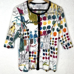Blusa Top Studio Nouveau Mujer Arte Para Usar Abotonada XS Abstracta Artística Boho Y2K - Imagen 1 de 17