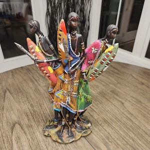 Statua in resina Guerrieri Zulu di Komnan Ohene - Design Toscano - Foto 1 di 16