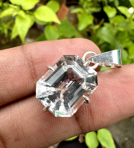 VETEMENTS Ciondolo pietra preziosa sfusa zaffiro bianco 23 ct certificato naturale argento massiccio 925