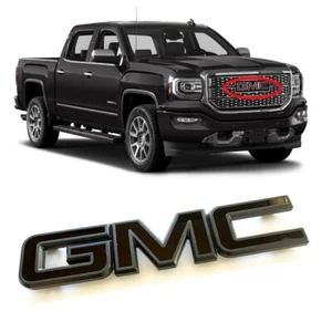 Emblema de parrilla GM TODO negro para GMC Sierra 1500 2500HD 3500HD 2015-2019 - Imagen 1 de 3
