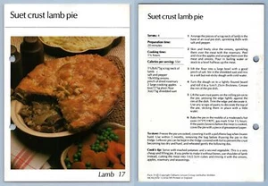 Suet Crust Lamb Pie #17 Lamb Hamlyn All-Colour Cookery Card - Picture 1 of 1