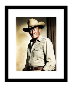 John Wayne 8x10 artistic print standing portrait in color cowboy westerns - Picture 1 of 2
