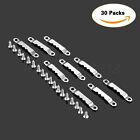 30Pcs 42.4*6.4mm Silver Saw Tooth Hanging Picture Frame Hanger Hook +60 Screws