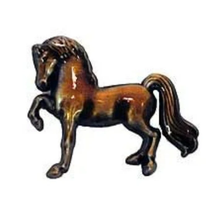 Alfileres de solapa hechos a medida caballo rampante para hombres joyería vintage regalo navideño marrón Foto 1 de 4