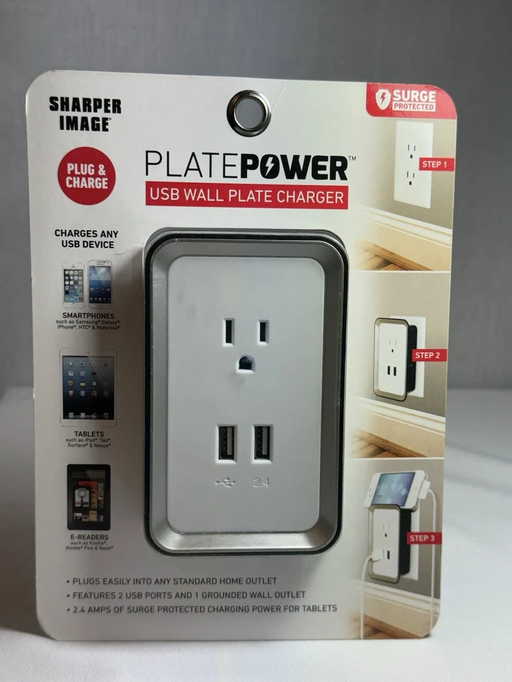 Cargador de placa de pared USB PLATEPOWER TSI-609 - Nuevo, sellado de fábrica Foto 1 de 4