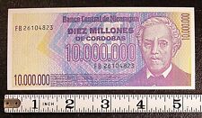 ND (1990) Nicaragua 10 Million Cordobas banknote P-166 UNCIRCULATED #12098