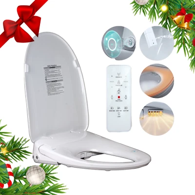 Asiento de inodoro bidé eléctrico agua caliente inteligente bidé térmico con secado al aire caliente EE. UU. Foto 1 de 4