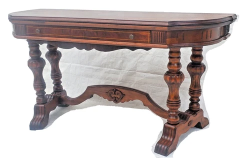 American Spanish Revival Console Table / Library or Sofa Table Expandable 1920's Cover