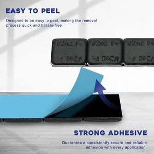 1 BOX 1/2 OZ BLACK COATED WHEEL WEIGHTS STICK-ON ADHESIVE TAPE LEAD-FREE 360 PCS - Picture 1 of 8