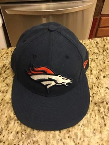 Cappello Berretto Uomo New Era Denver Broncos NFL Blu Navy Arancione Bianco 5950 Snapback - Foto 1 di 5