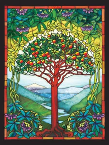 Cobble Hill Tree of Life Stained Glass 275 Piece Jigsaw Puzzle - Picture 1 of 4