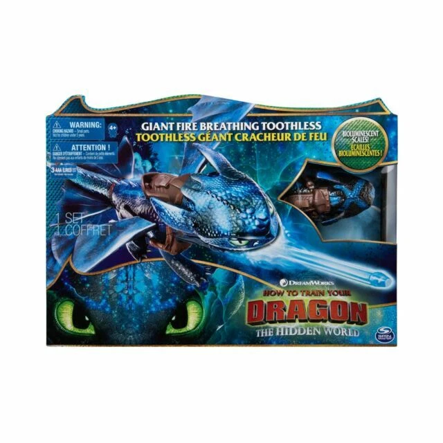 DreamWorks How to Train Your Dragon: The Hidden World Giant Fire Breathing Toothless Action Figure 20in