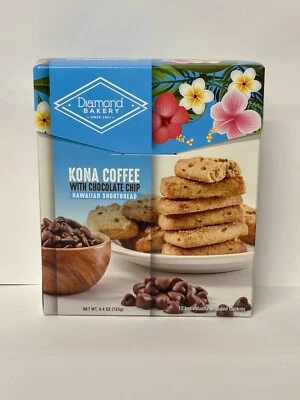 Diamond Bakery Kona Coffee w/Chocolate Hawaiian Shortbread Cookies Box 12ct x1 - Image 1 of 3