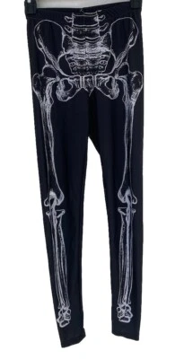 Skeleton Yoga Leggings Halloween Skeletal Costume Pants Black & White Small  - Image 1 of 4