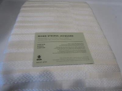 1 West Elm Mixed stripe Jacquard Curtain drape panel 48 108 ivory New - Image 1 of 2