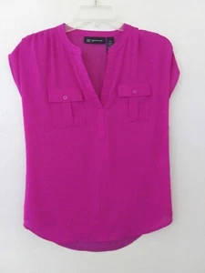 NWT INC Petite Sleeveless Pullover Blouse Petite Small Chest Pockets Magenta $59 - Picture 1 of 10