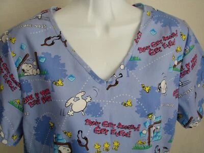 Snoopy Peanuts Women's Scrub Top Size Small - Image 1 of 4