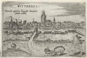 Antike Landkarte "Wittenberg" (Deutschland) Francesco Valegio-D.Rascicotti, um 1598 - Bild 1 von 2