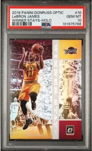 2019 Panini Donruss Optic Lebron James Winner Stays Holo Card Psa 10!!! - Picture 1 of 2