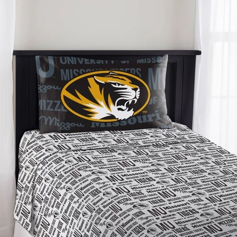 NCAA Missouri Tigers Sheet Set - Multi-Colored (Twin) Cover