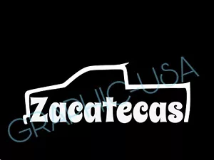 ZACATECAS CAMIONETA DECAL STICKER CALCOMANIA DE VINILO BLANCO 11" 😊 - Picture 1 of 1