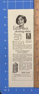 Vintage Print Ad Pyorrhocide Powder Pyorrhea Lovely Teeth Shining White 10" x 3" - Picture 1 of 1