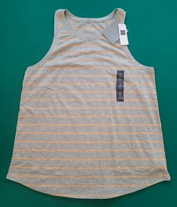Gap Fit Women's Racerback Tank Gray w/ Orange Stripes Size L New w/ tags - Picture 1 of 4