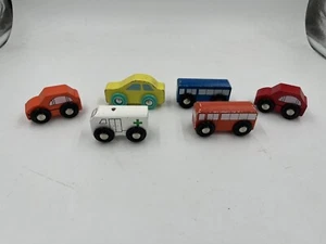 Lot Of 6 Wooden Cars - Picture 1 of 8
