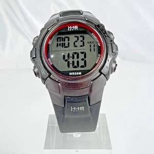 Timex 1440 Sports Men Digital Watch Black Round Face WR50M T5J581 New Battery - Picture 1 of 9