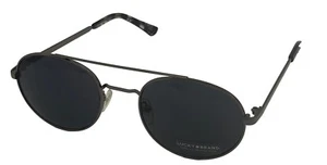 Lucky Brand Mens Gunmetal Round Metal Aviator Sunglasses Smoke Lens Bodie - Picture 1 of 13