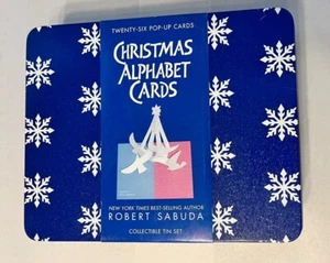 Robert Sabuta Christmas Alphabet Pop-Up (26) Cards in Tin 2005 New & Unopened - Picture 1 of 7