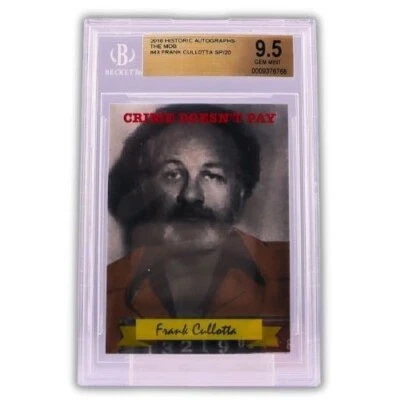 2016 Historic Autographs The Mob Frank Cullotta SP/20 BGS 9.5 GEM MINT - Image 1 of 3