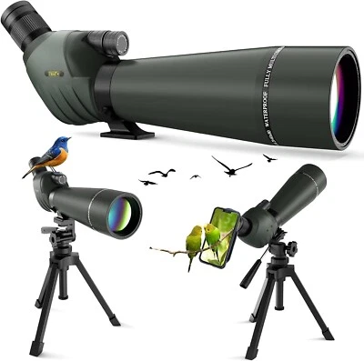 EMARTH 20-60x80 ED Spotting Scope – Dual Focus, Phone Mount, Case for Hunting/Birding