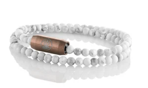 Seemannsgarn _ Maritimes Stein-Armband "Madagaskar" Howlith weiß 4mm - Bild 1 von 1