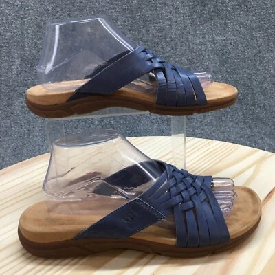 Easy Spirit Sandals Womens 10 Narrow Meadow Slide Blue Leather Casual Comfort - Image 1 of 4
