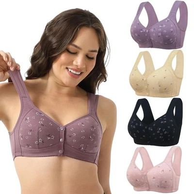 Daisy Bras for , Front Snap Closure Padded Bra for Older Senior , Comfortable... - Image 1 of 4