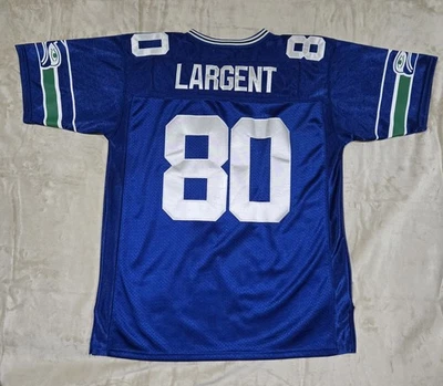 Camiseta de futebol americano Seattle Seahawks Steve Largent #80 Mitchell And Ness masculina 50 NFL - Imagem 1 de 4