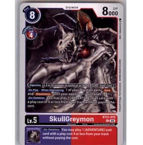 SkullGreymon Regular Common World Convergence BT21-075 C NM - Picture 1 of 2