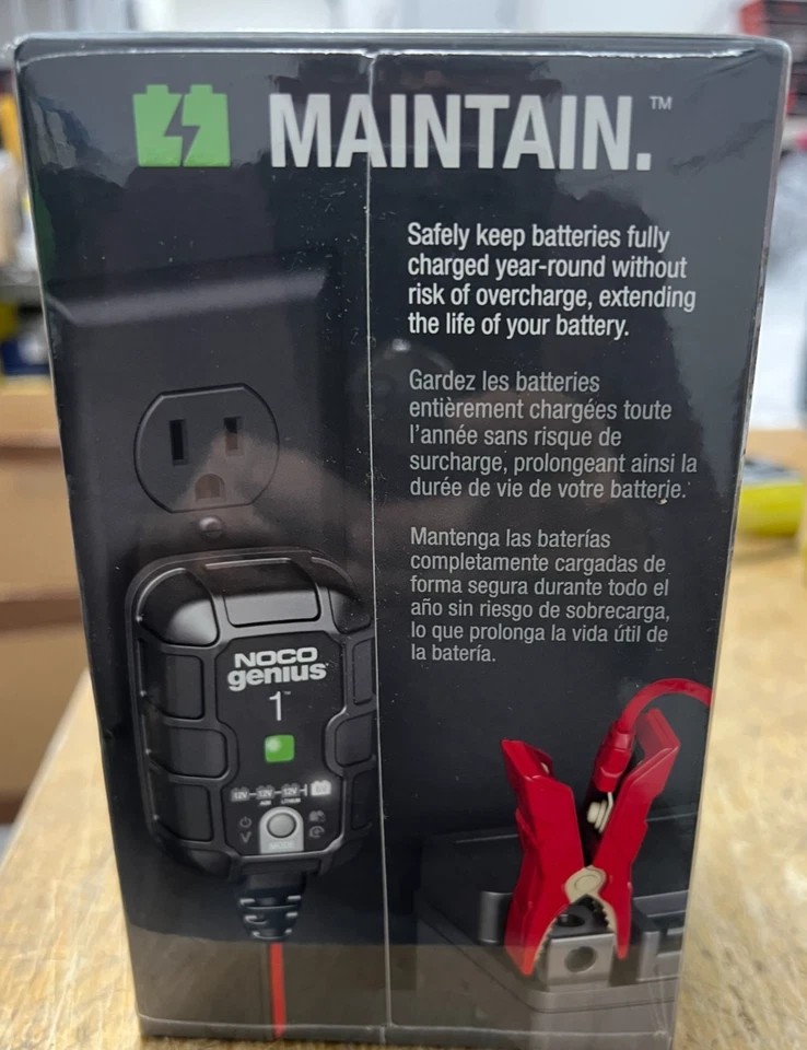 NOCO GENIUS1, 1-Amp Fully-Automatic Smart Charger, 6V and 12V Battery Charger