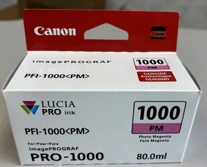 Canon Genuine PFI-1000 Photo Magenta Ink 0551C002 80ml PFI-1000PM - IP Pro-1000 - Picture 1 of 5