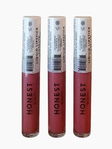 LOT OF 3 HONEST BEAUTY LIQUID LIPSTICK W/AVOCADO OIL & HYALURONIC ACID FOREVER - Picture 1 of 5