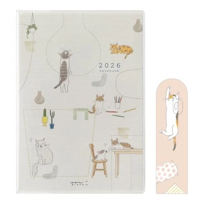 Midori Pocket Diary 2026 B6 Weekly Limited Edition Cat Design 22373006 - Image 1 of 4