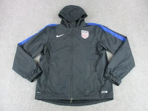 USA Soccer Jacket Mens Medium Black Blue Shield Logo Nike Authentic Shield - Picture 1 of 11