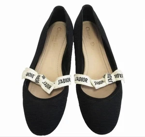 Christian Dior Flat Shoes J'ADIOR Ribbon Dark Blue Size US9 26cm Used Authentic - Bild 1 von 14