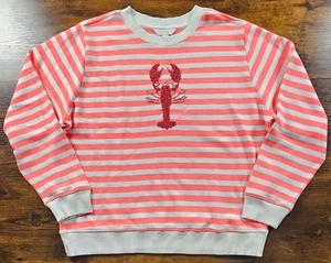 Lilly Pulitzer Ballad Lobster Sweatshirt Cane Coral Size Large EUC  - Picture 1 of 7