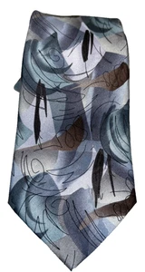 J. Garcia Duckworm Alarm Collection 100% Silk Necktie. Silver Abstract Design - Picture 1 of 8